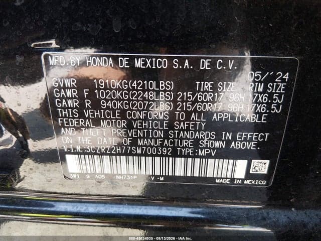 2025 HONDA HR-V AWD EX-L 9