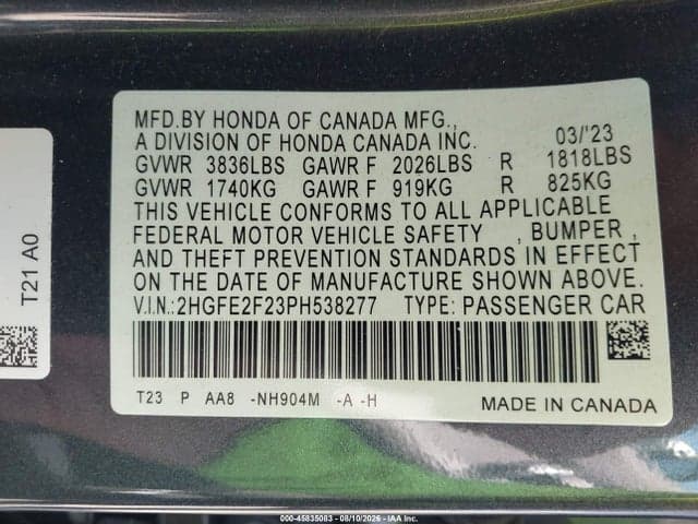 2023 HONDA CIVIC LX 9