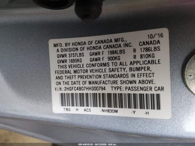 2017 HONDA CIVIC LX-P 9