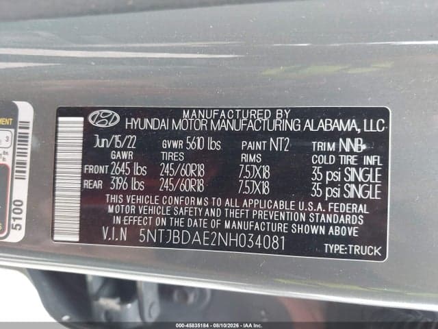 2022 HYUNDAI SANTA CRUZ SEL 9