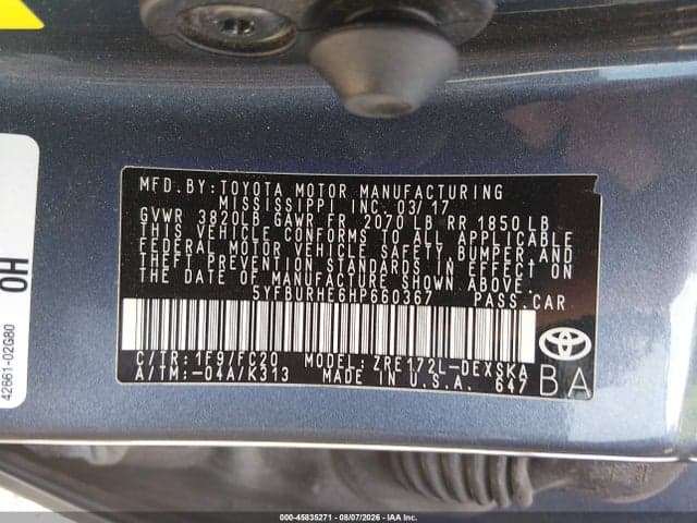2017 TOYOTA COROLLA SE 9