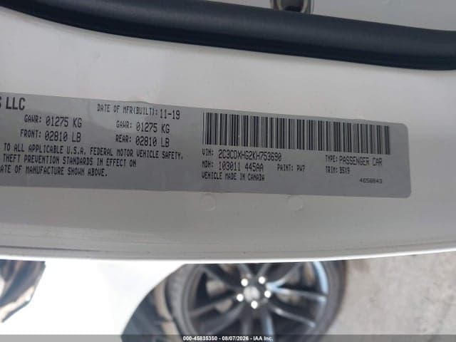 2019 DODGE CHARGER GT RWD 9