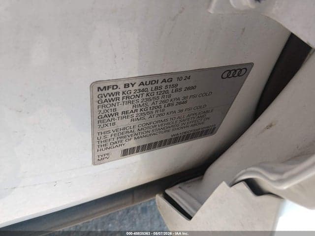 2025 AUDI Q3 PREMIUM 45 TFSI S LINE QUATTRO TIPTRONIC 9