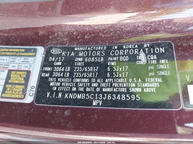 2018 KIA SEDONA LX 9