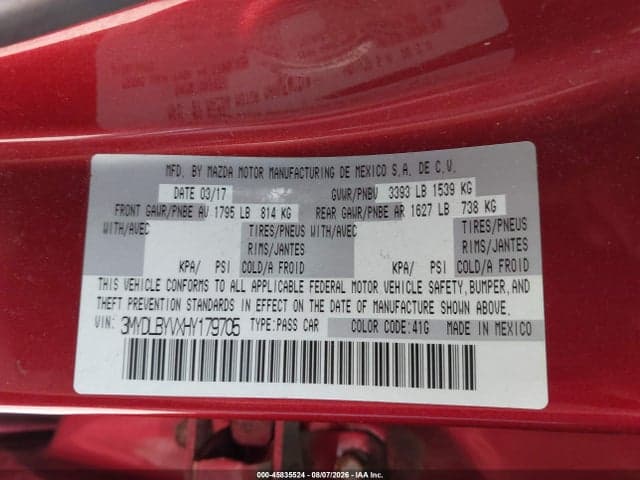 2017 TOYOTA YARIS IA 9