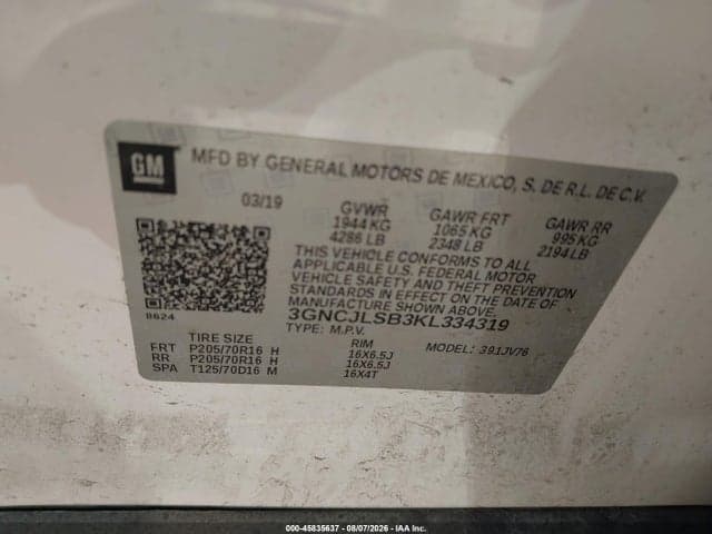 2019 CHEVROLET TRAX LT 9