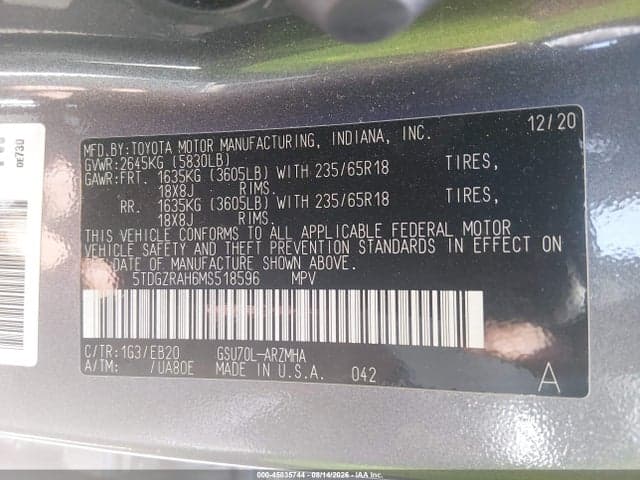 2021 TOYOTA HIGHLANDER XLE 9