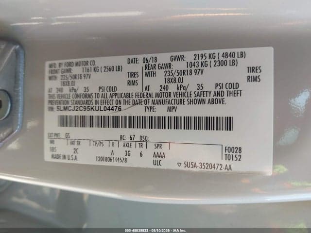2019 LINCOLN MKC SELECT 9