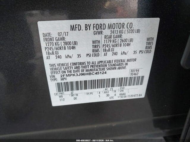 2017 FORD EDGE SEL 9