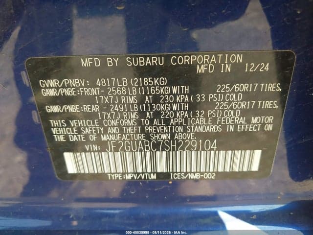 2025 SUBARU CROSSTREK 9