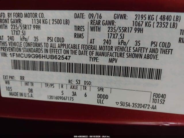 2017 FORD ESCAPE SE 3