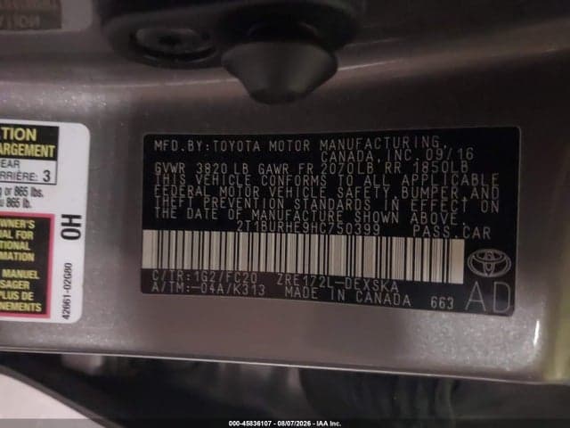 2017 TOYOTA COROLLA SE 9