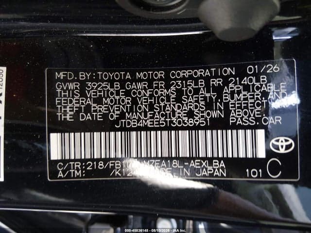 2026 TOYOTA COROLLA LE 9