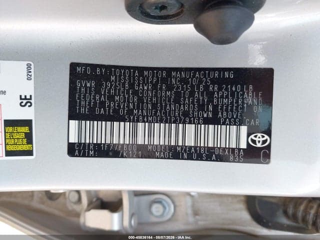 2026 TOYOTA COROLLA LE 9