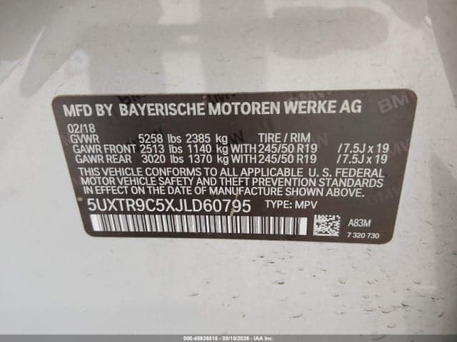 2018 BMW X3 XDRIVE30I 9