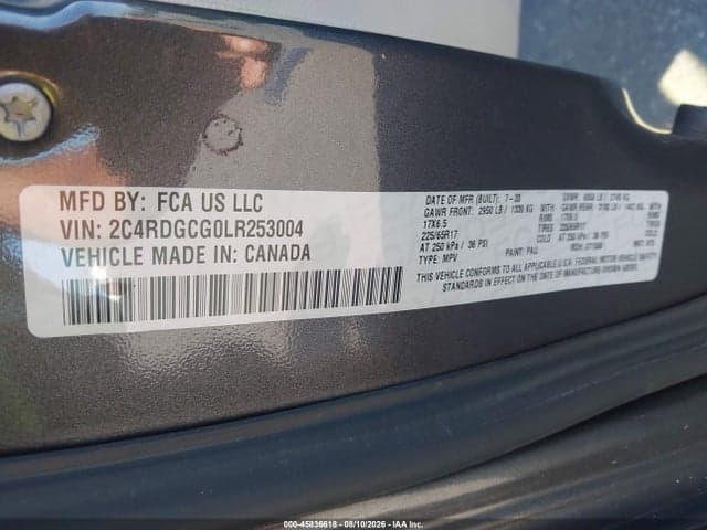 2020 DODGE GRAND CARAVAN SXT 9