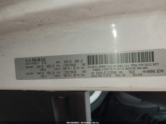 2018 DODGE RAM PROMASTER 3500 8