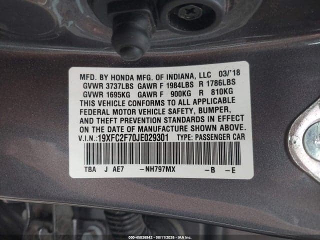2018 HONDA CIVIC EX 9