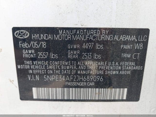 2018 HYUNDAI SONATA LIMITED 9