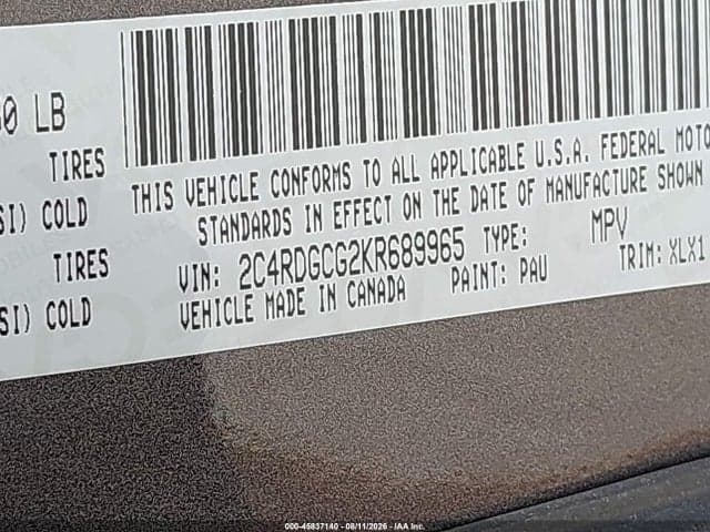 2019 DODGE GRAND CARAVAN SXT 9
