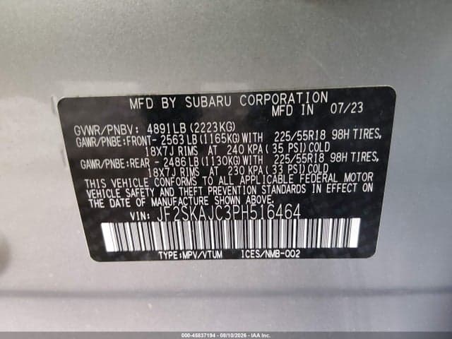 2023 SUBARU FORESTER SPORT 9