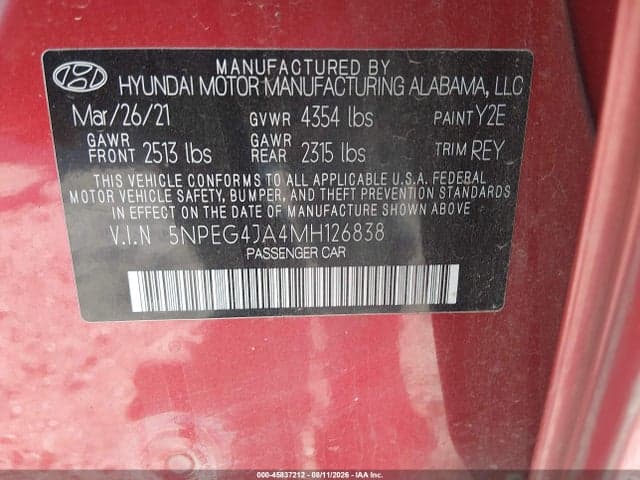 2021 HYUNDAI SONATA SE 9