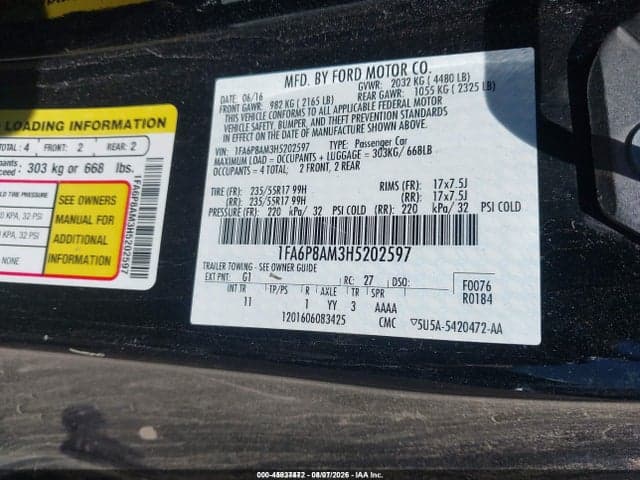 2017 FORD MUSTANG V6 9