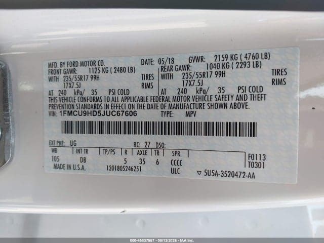 2018 FORD ESCAPE SEL 9