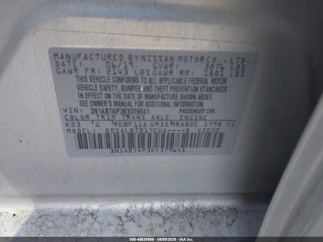 2019 NISSAN SENTRA S 9