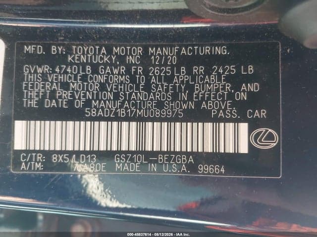 2021 LEXUS ES 350 9