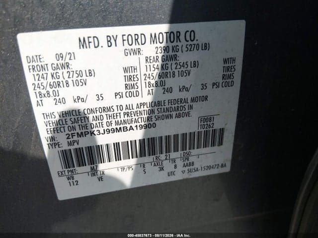 2021 FORD EDGE SEL 9