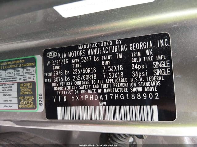 2017 KIA SORENTO 2.0T EX 9