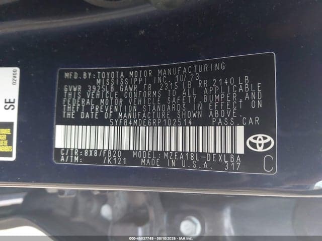 2024 TOYOTA COROLLA LE 9