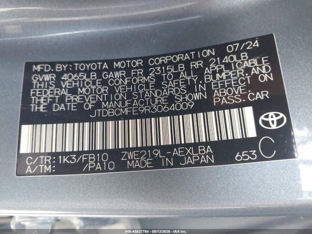 2024 TOYOTA COROLLA HYBRID LE 9
