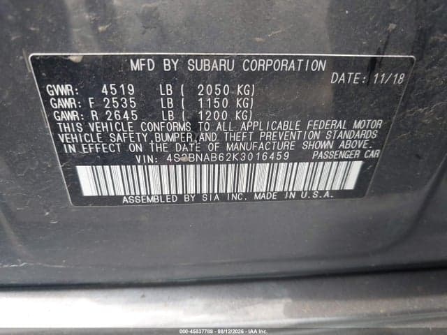 2019 SUBARU LEGACY 2.5I 9
