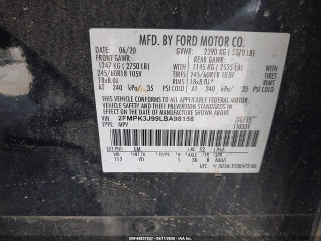 2020 FORD EDGE SEL 9