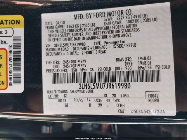2018 LINCOLN MKZ HYBRID RESERVE 9