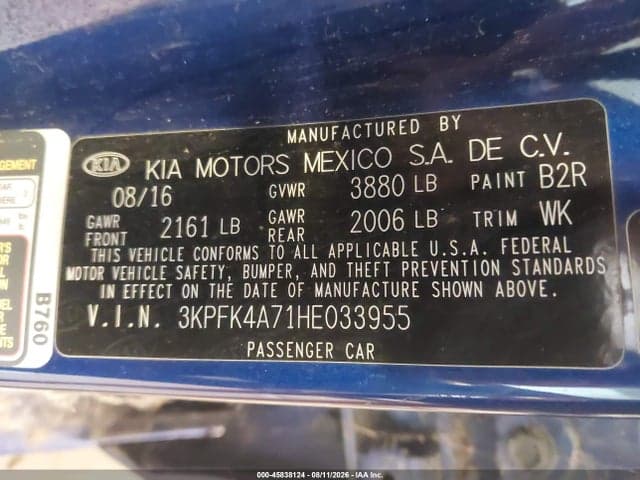 2017 KIA FORTE LX 9