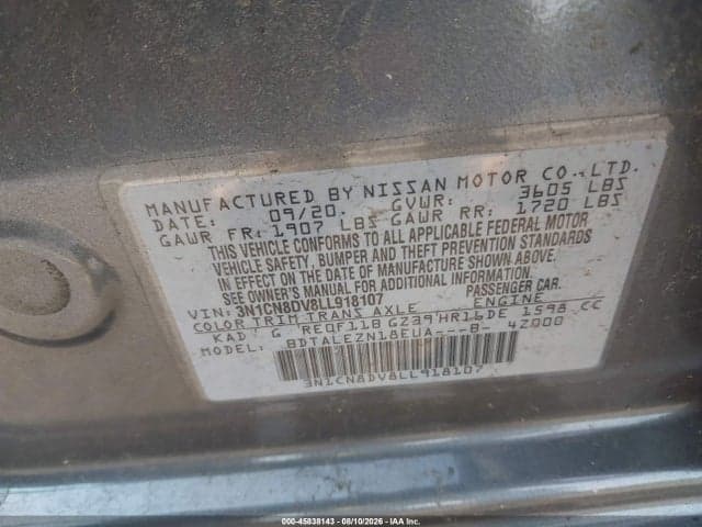 2020 NISSAN VERSA S XTRONIC CVT 9
