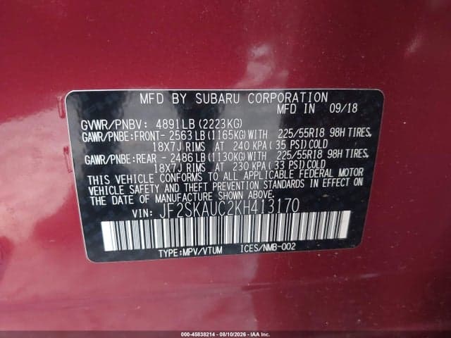 2019 SUBARU FORESTER LIMITED 9