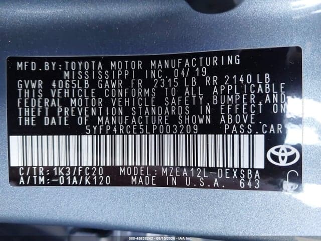 2020 TOYOTA COROLLA SE 9