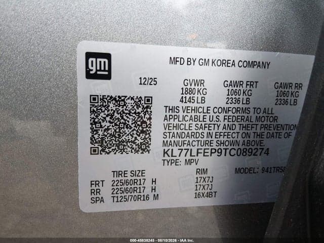 2026 CHEVROLET TRAX FWD LS 9