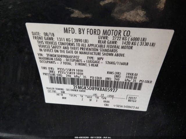 2019 FORD FLEX LIMITED 9