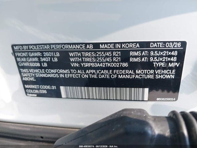 2026 POLESTAR 4 LONG RANGE SINGLE MOTOR/PLUS 9