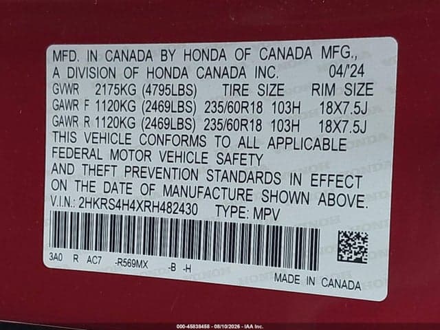 2024 HONDA CR-V EX AWD 9