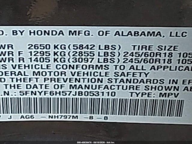 2018 HONDA PILOT EX-L 9