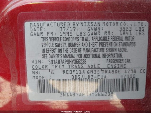 2017 NISSAN SENTRA SV 9