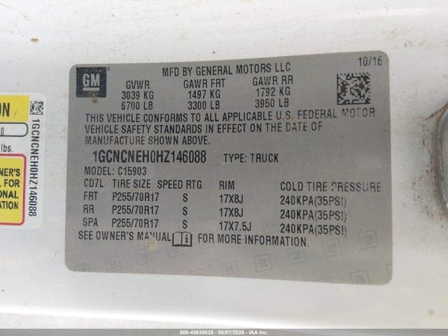 2017 CHEVROLET SILVERADO 1500 WORK TRUCK 9