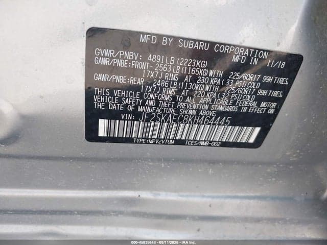 2019 SUBARU FORESTER PREMIUM 9