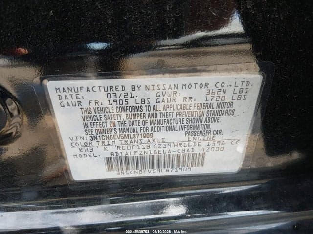 2021 NISSAN VERSA SV XTRONIC CVT 9